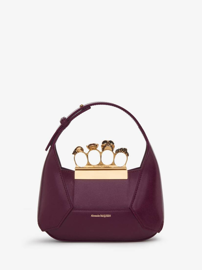 Women's The Jewelled Hobo Mini Bag in Burgundy 1