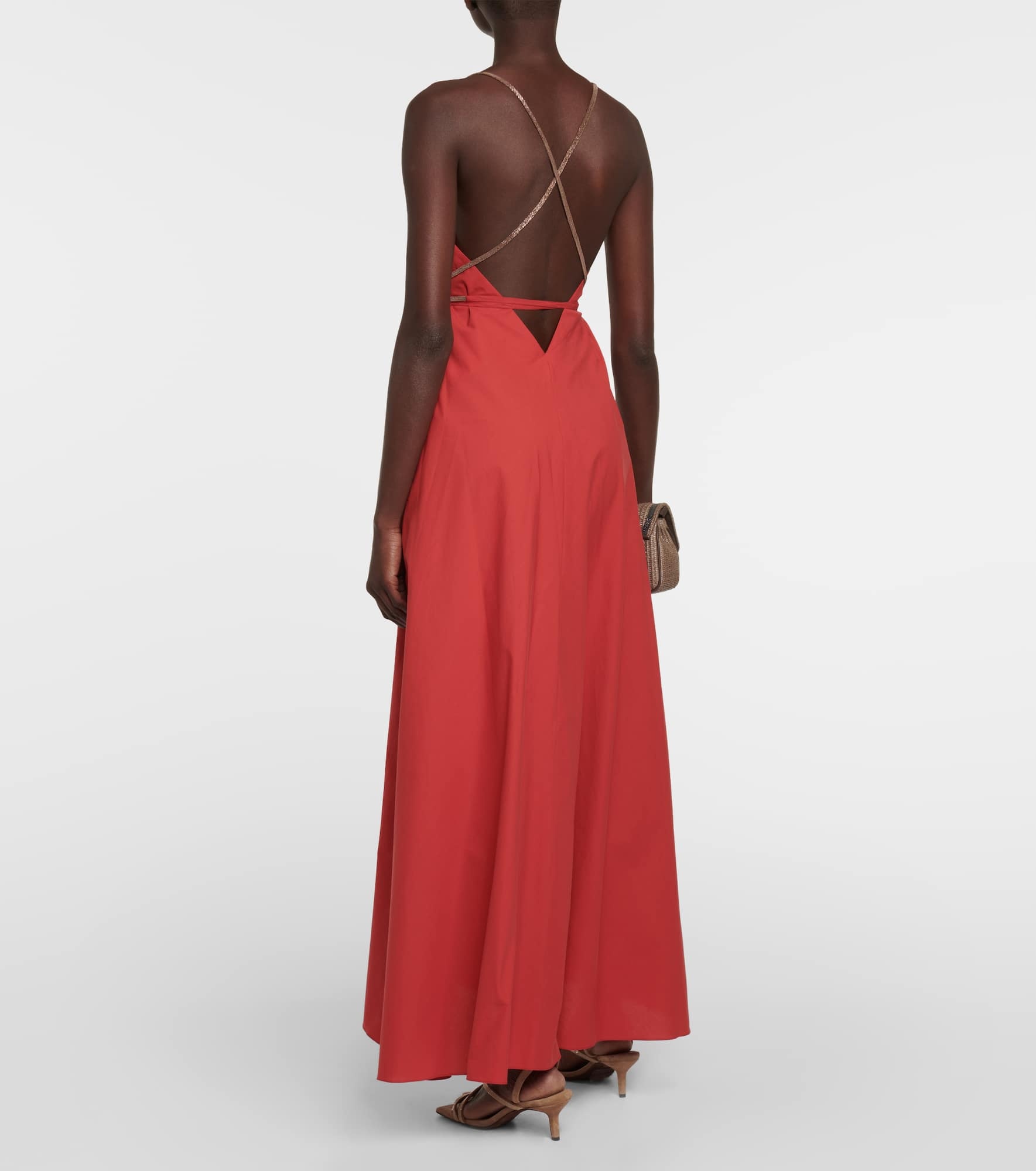 Belted cotton poplin maxi dress - 3