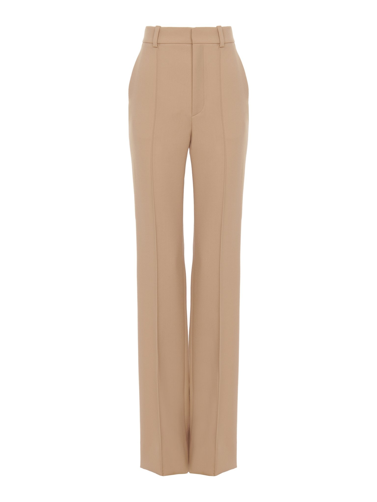 HIGH-WAISTED STRAIGHT PANTS IN WOOL GRAIN DE POUDRE - 1