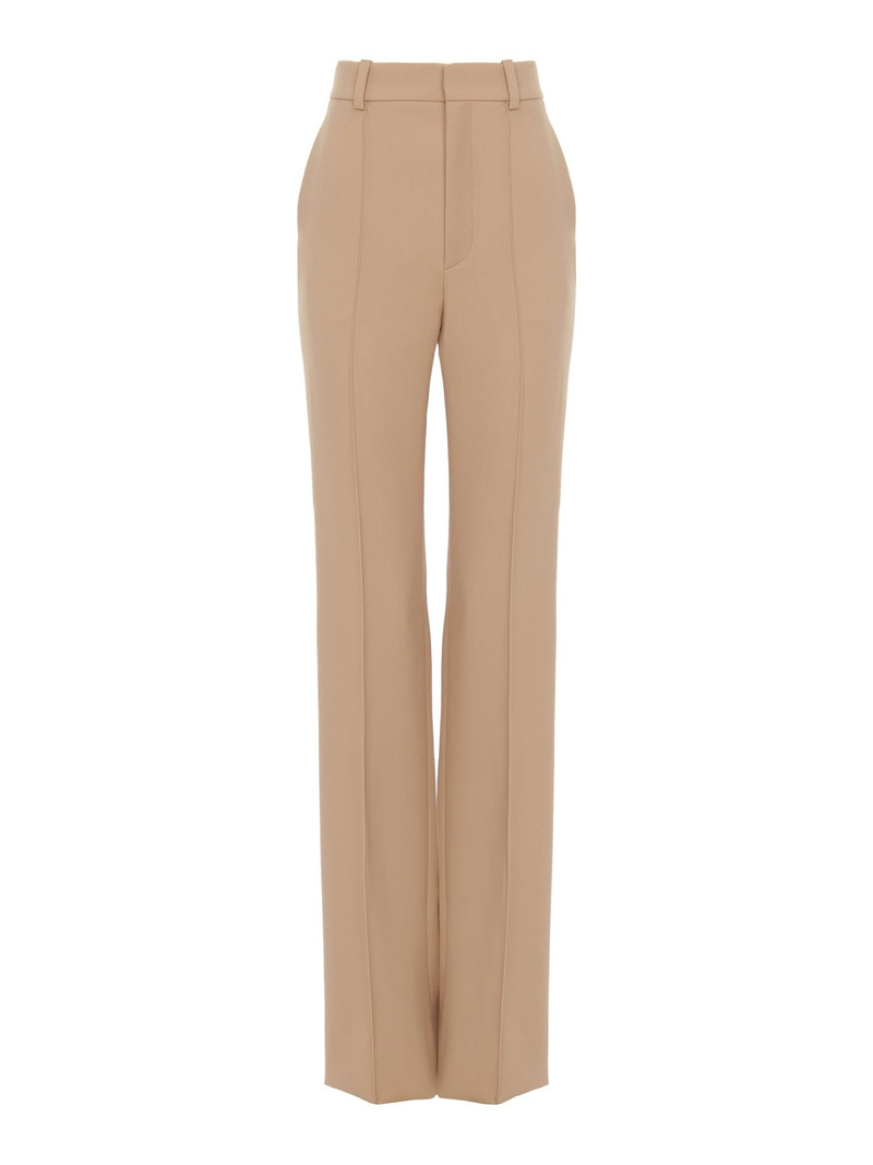 HIGH-WAISTED STRAIGHT PANTS IN WOOL GRAIN DE POUDRE - 1