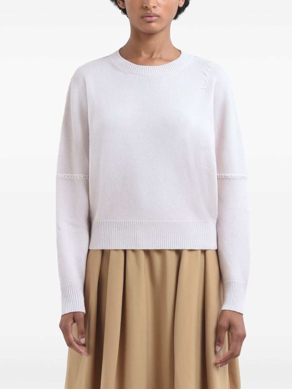 whipstitch-trim sweater - 2
