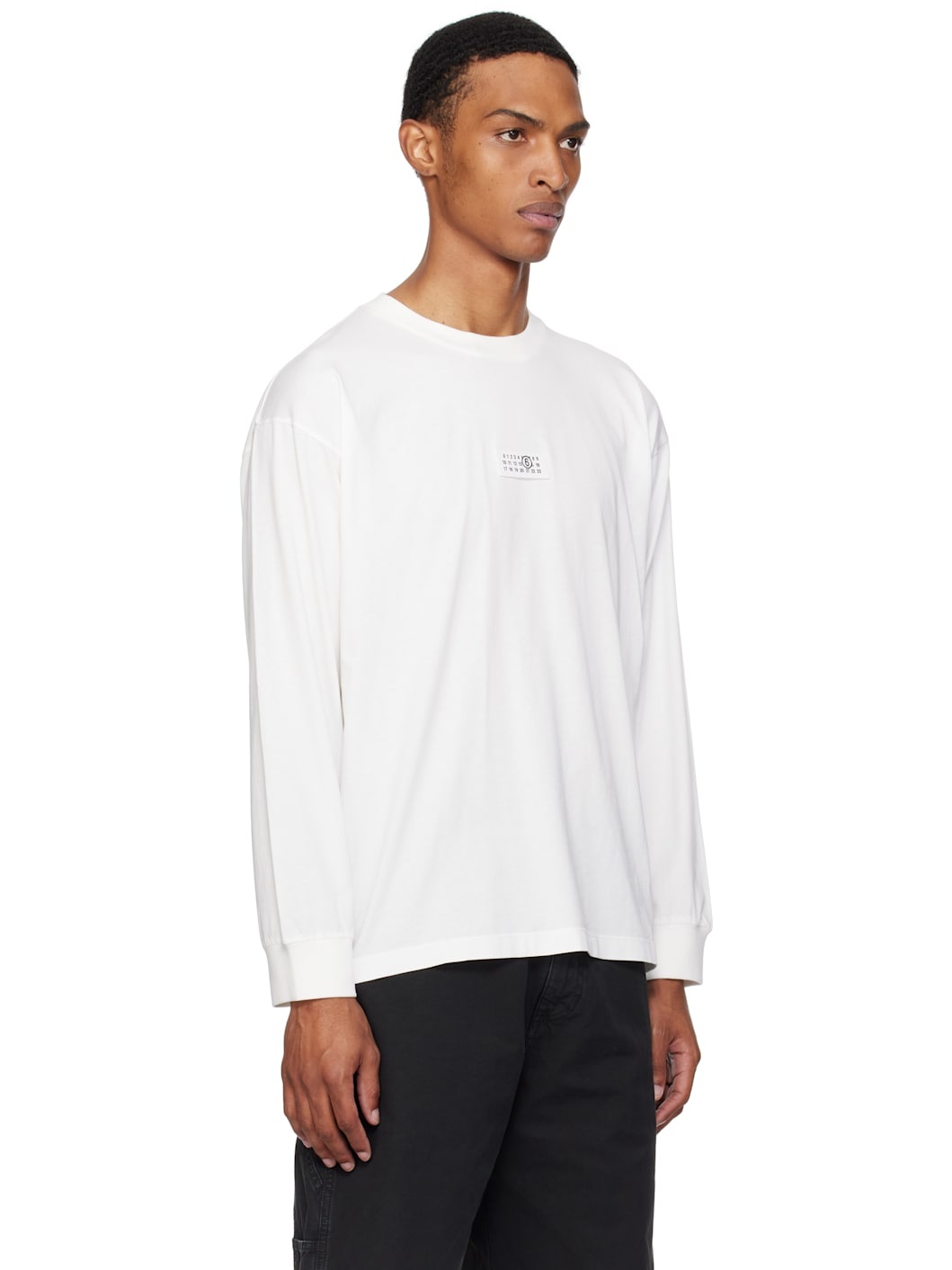 White Long-Sleeved Numeric Signature T-shirt - 2