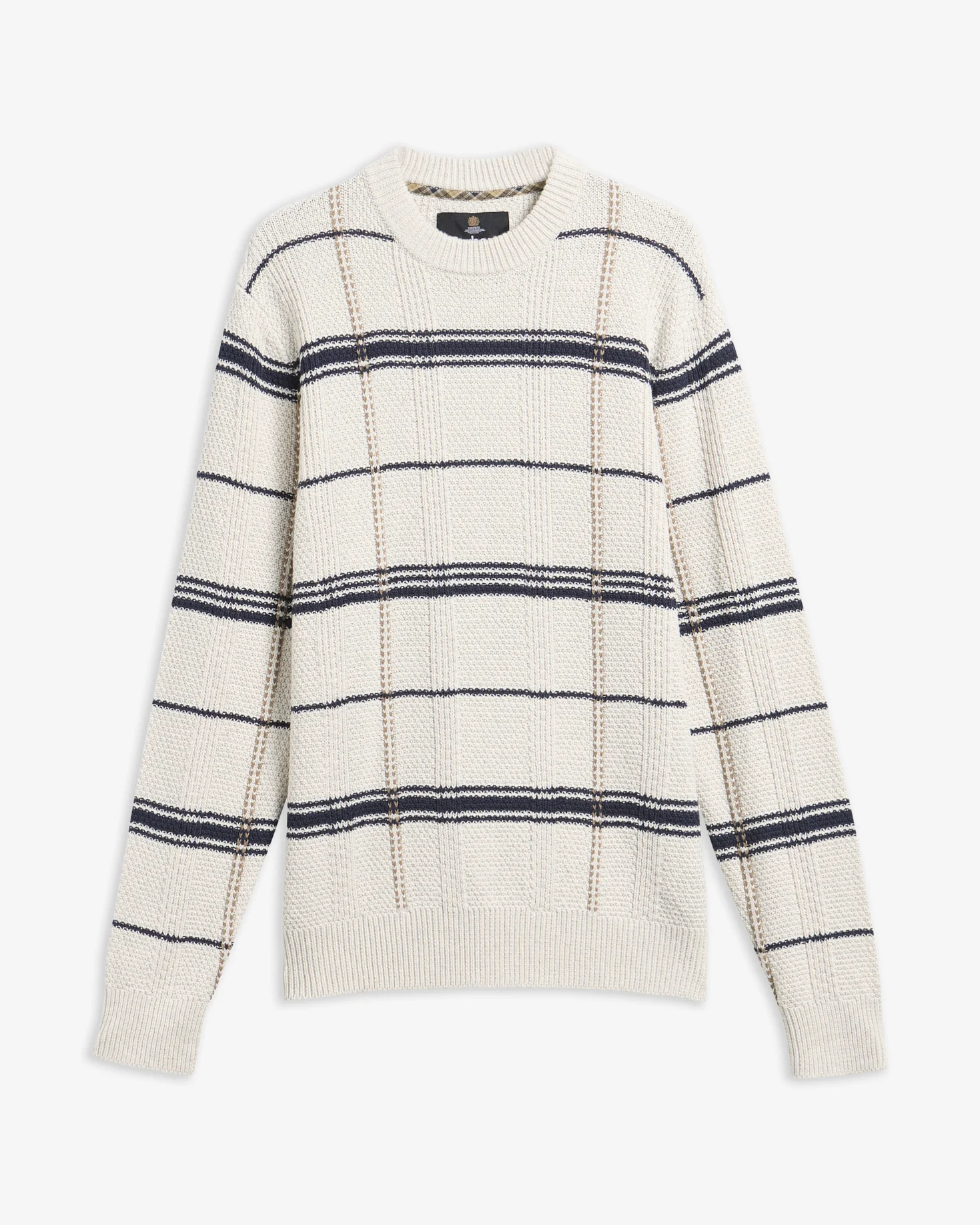 Fasey Cable-Knit Tartan Jumper - 1