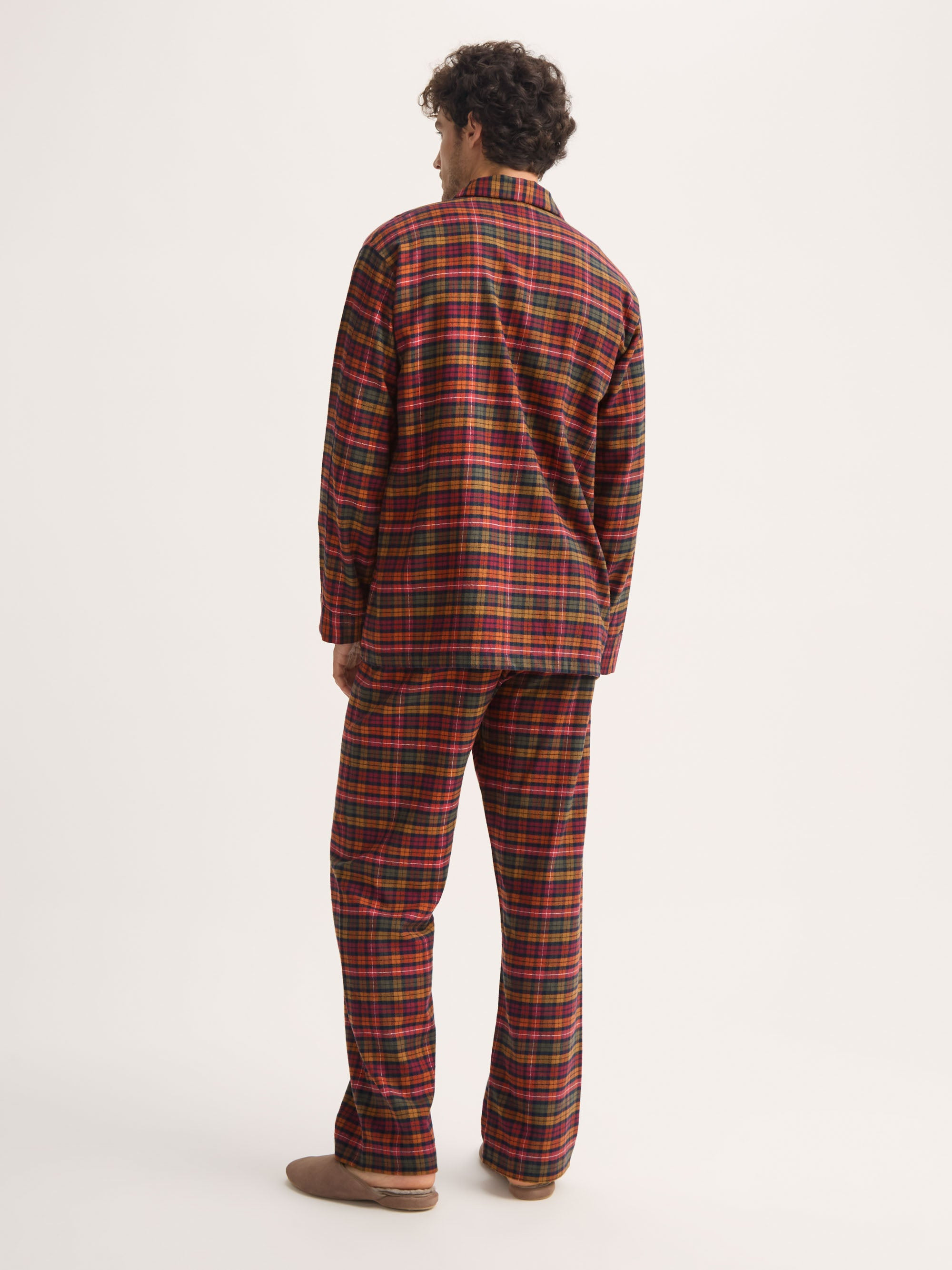 Men's Classic Fit Pajamas Kelburn Brushed Cotton Multicolor Check - 4