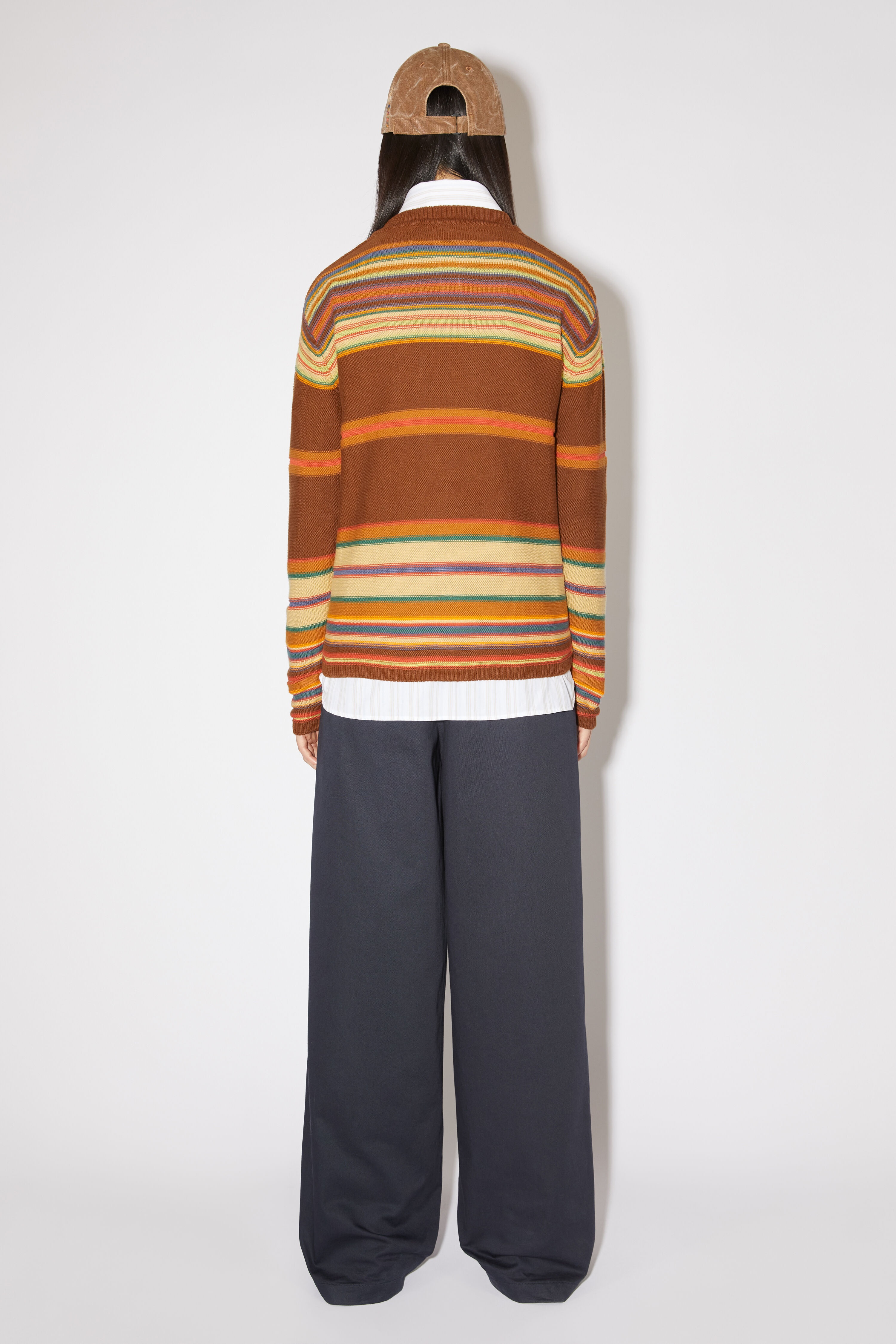 Crew neck knit jumper - Cinnamon brown/multi - 3