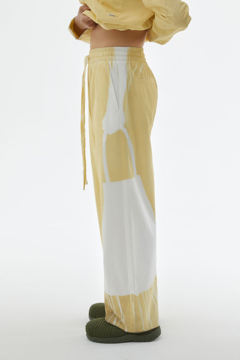 HAND SPRAYED LIGHT YELLOW ELASTIC PANTS 3