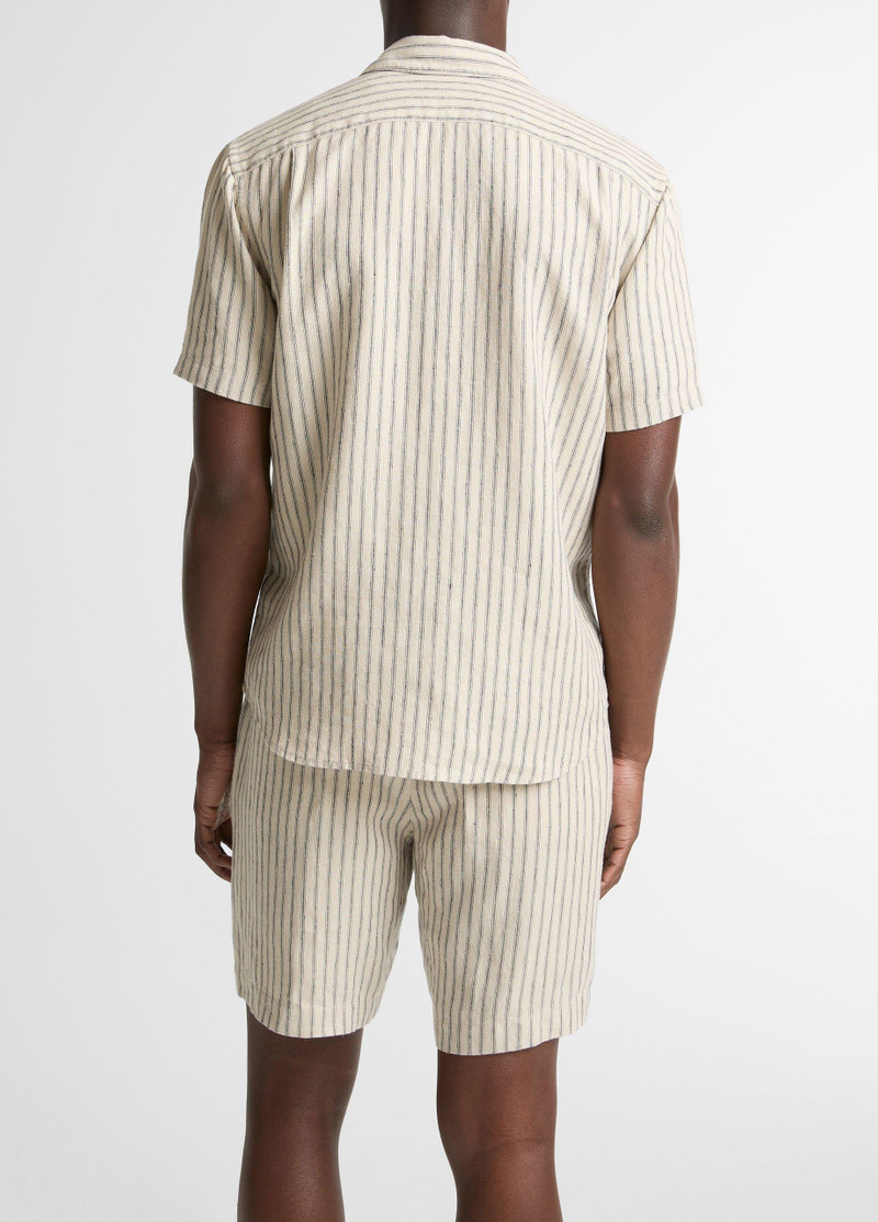 Vince Ballston Stripe Hemp Short-Sleeve Button-Front Shirt outlook