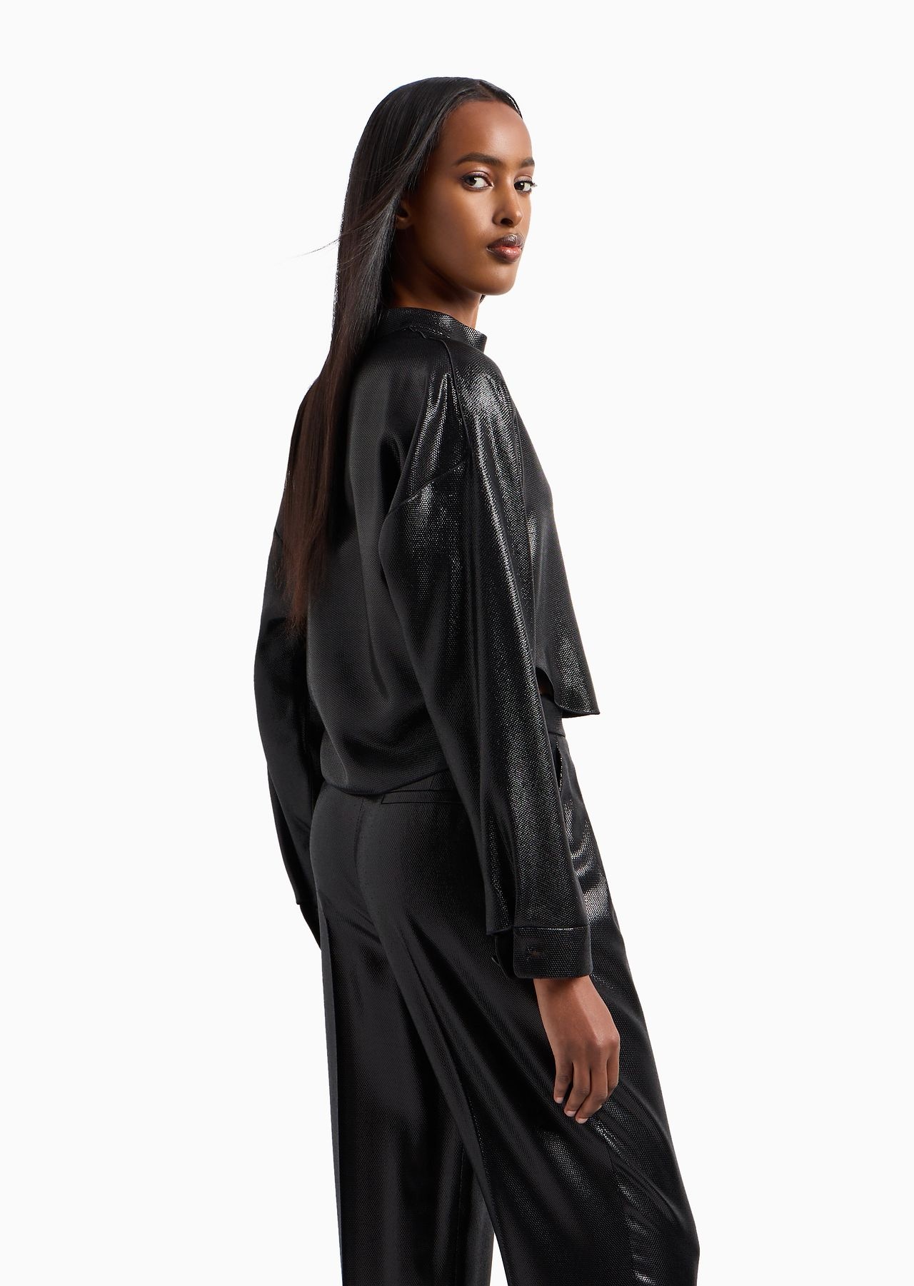 Short shirt in fluid armure lurex - 3