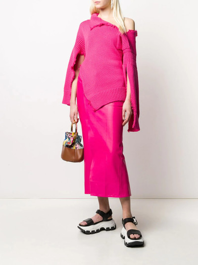 Marni leather fitted long skirt outlook