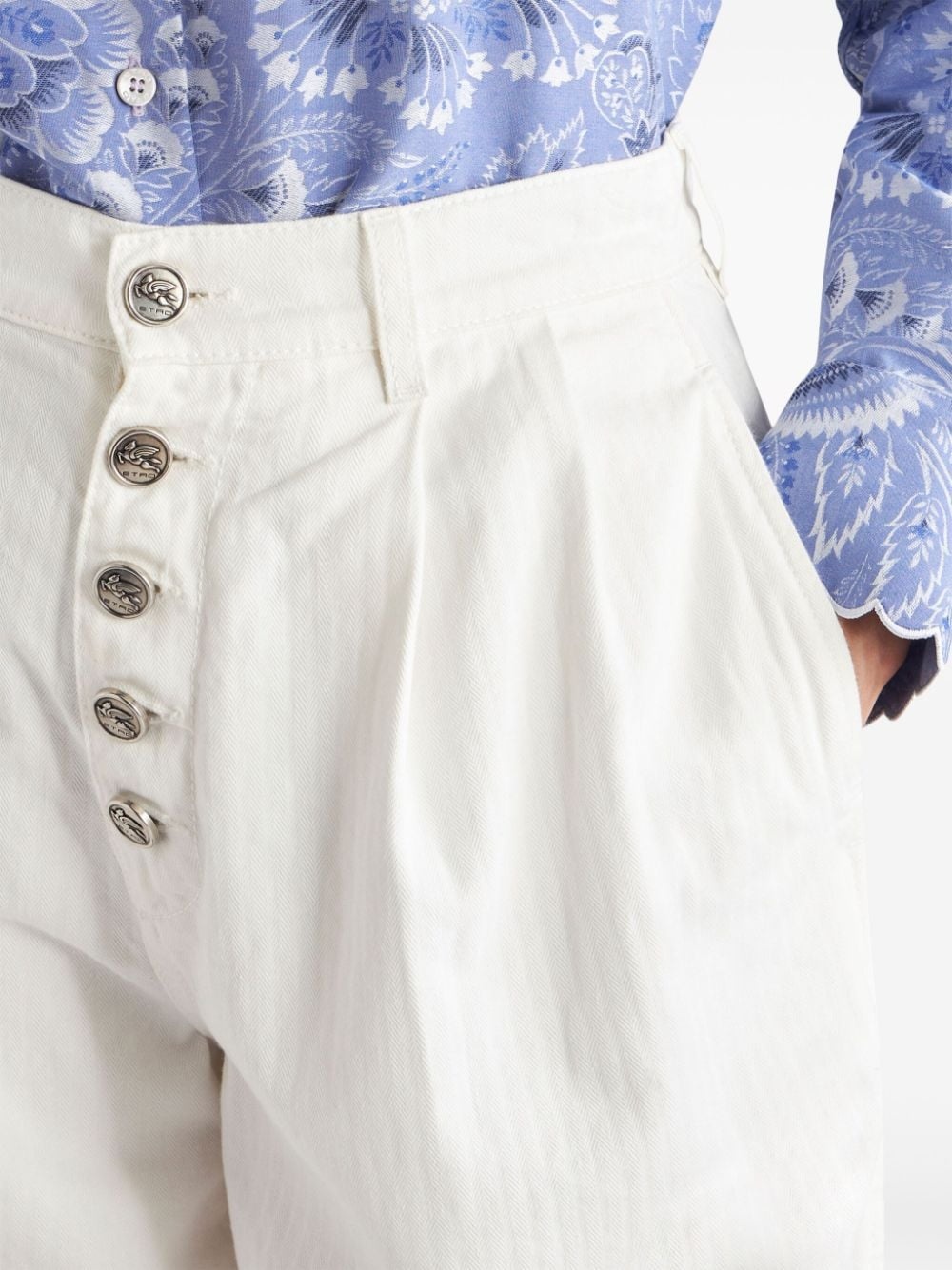 high-waist cotton bermuda shorts - 5