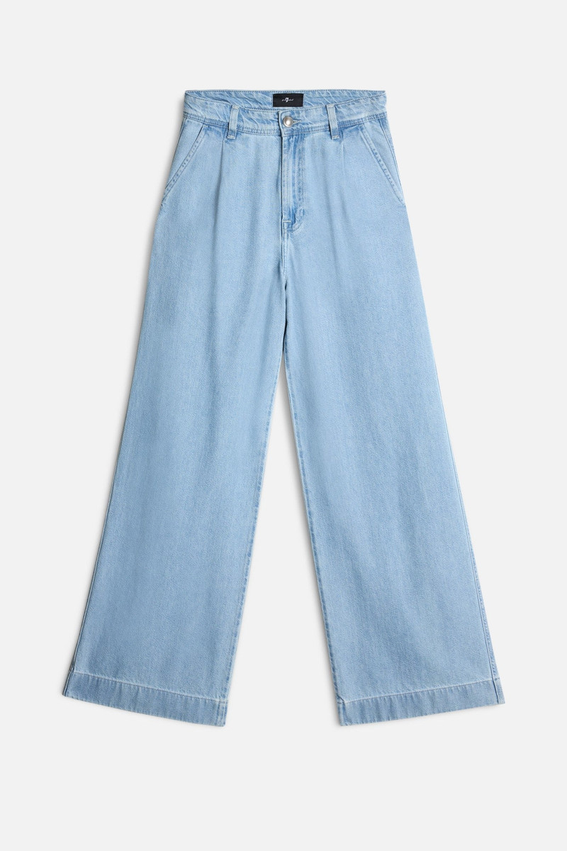 Weightless Pleated Denim Trouser in Hana 1