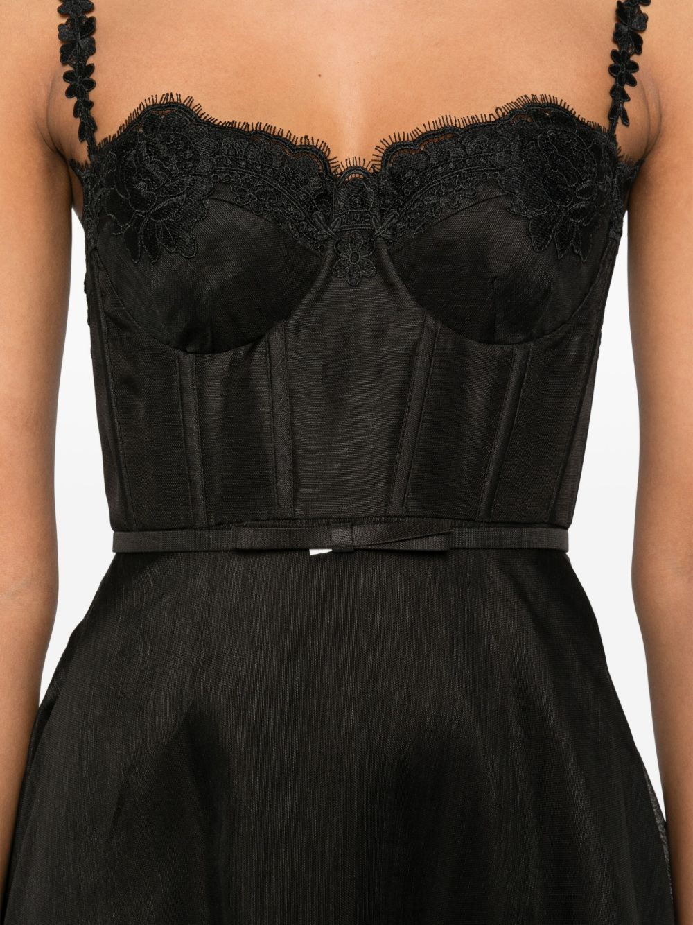 lace-trimmed corset midi dress - 5