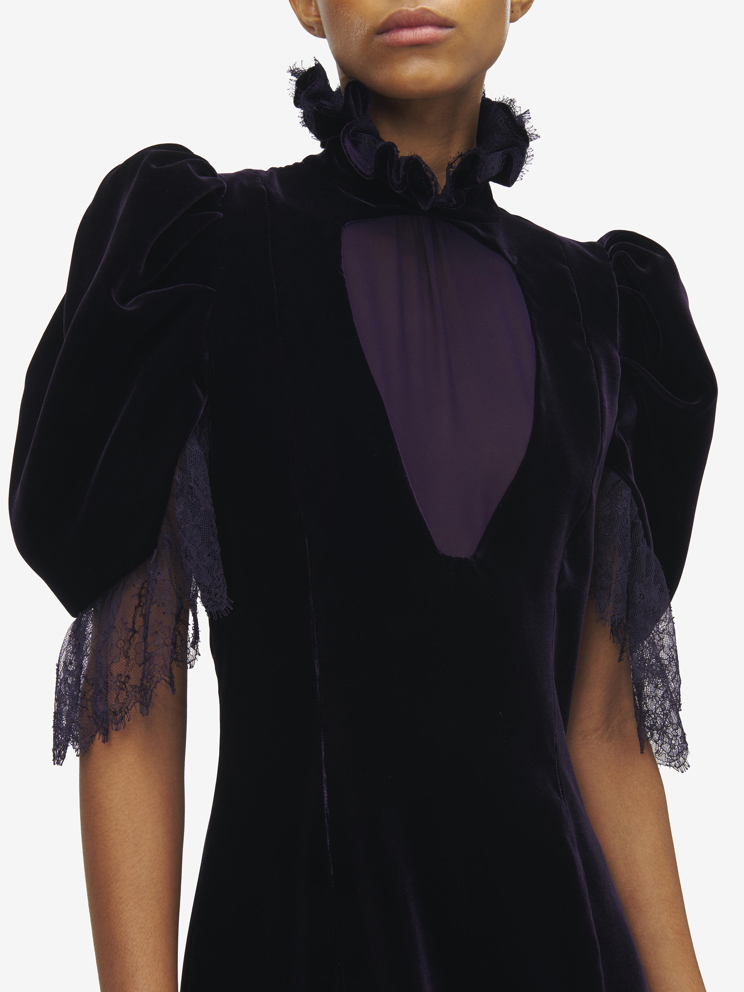 Fluid Velvet Evening Dress - 5