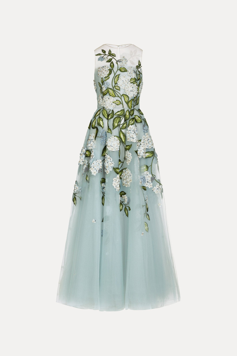 PORCELAIN FLOWER EMBROIDERED GOWN 1