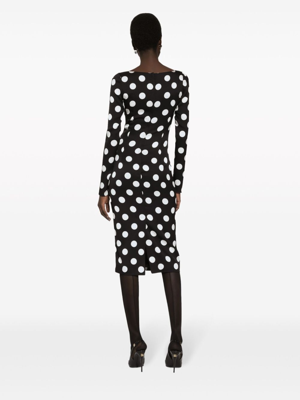 polka dot-print midi dress - 4