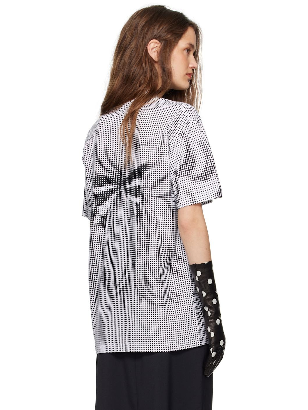 Black & White Pixel Crying Girl T-shirt - 3