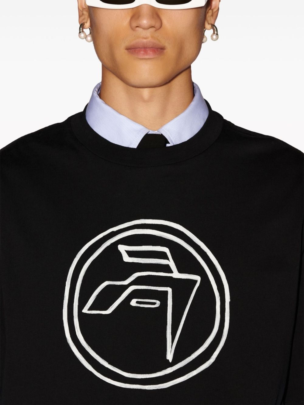 Emblem-print organic-cotton T-shirt - 6