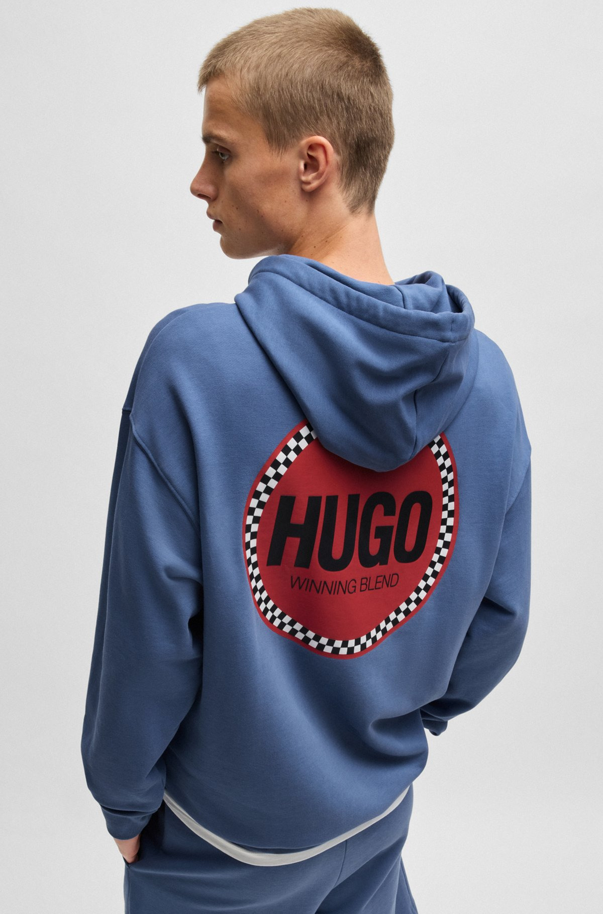 COTTON-TERRY RELAXED-FIT HOODIE WITH LOGO PRINTS - 5