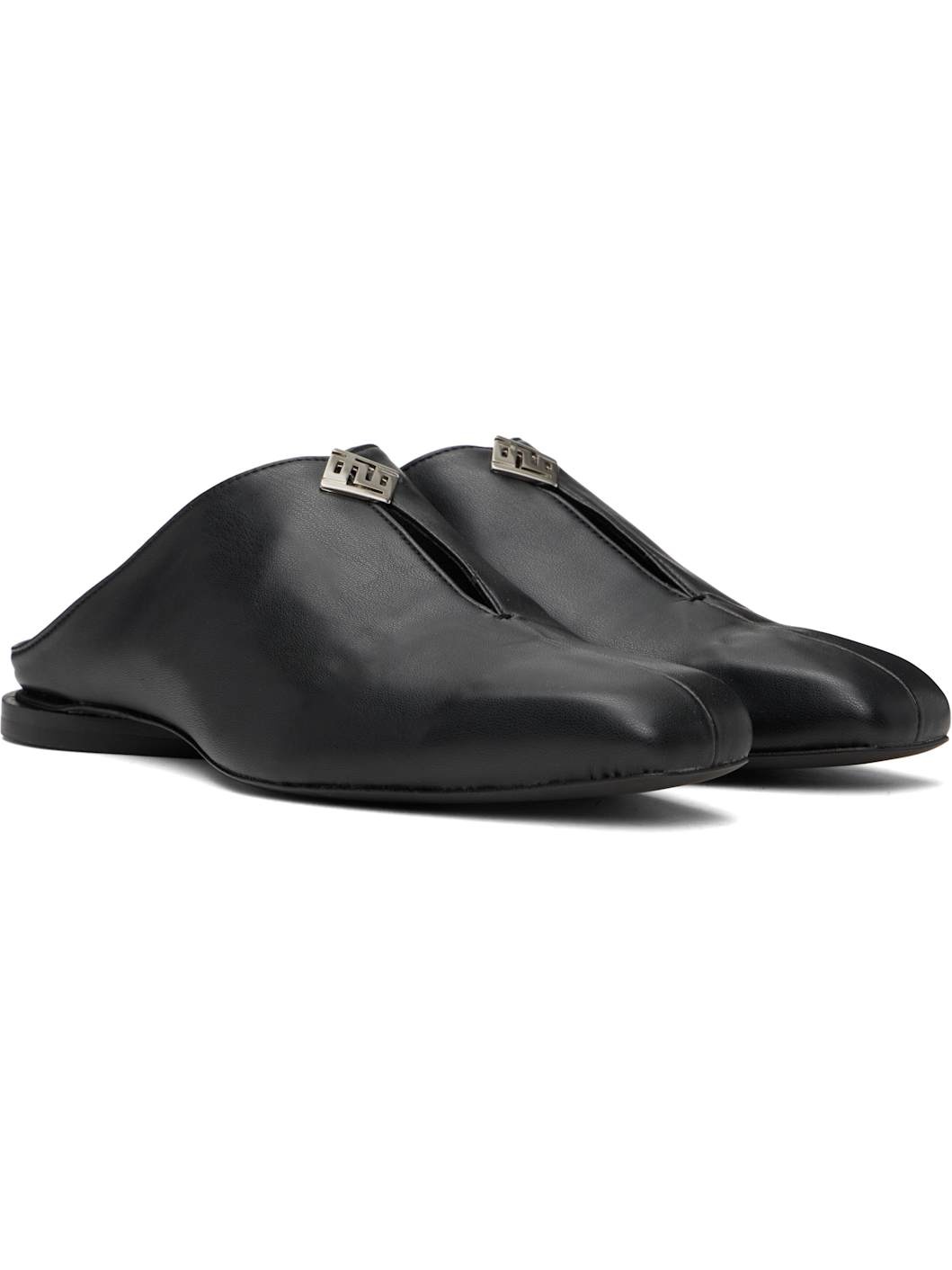 Black Jamal Slit Slippers - 4