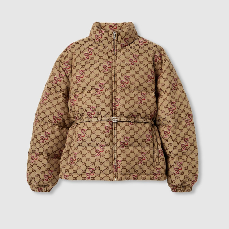Embroidered GG canvas padded jacket 1