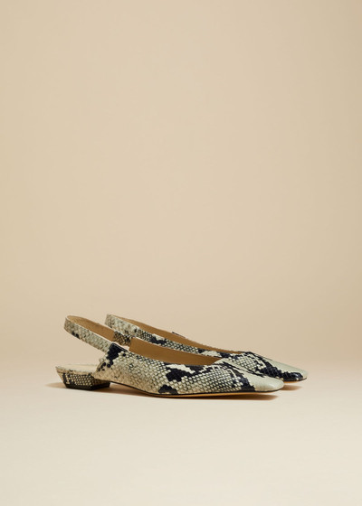 KHAITE The Colin Slingback Flat in Natural Python-Embossed Leather outlook