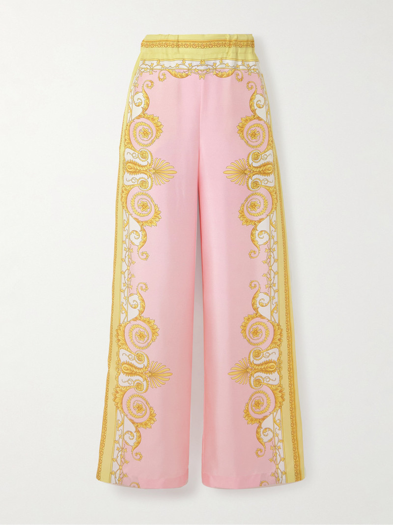 Printed Silk-twill Wide-leg Pants 1
