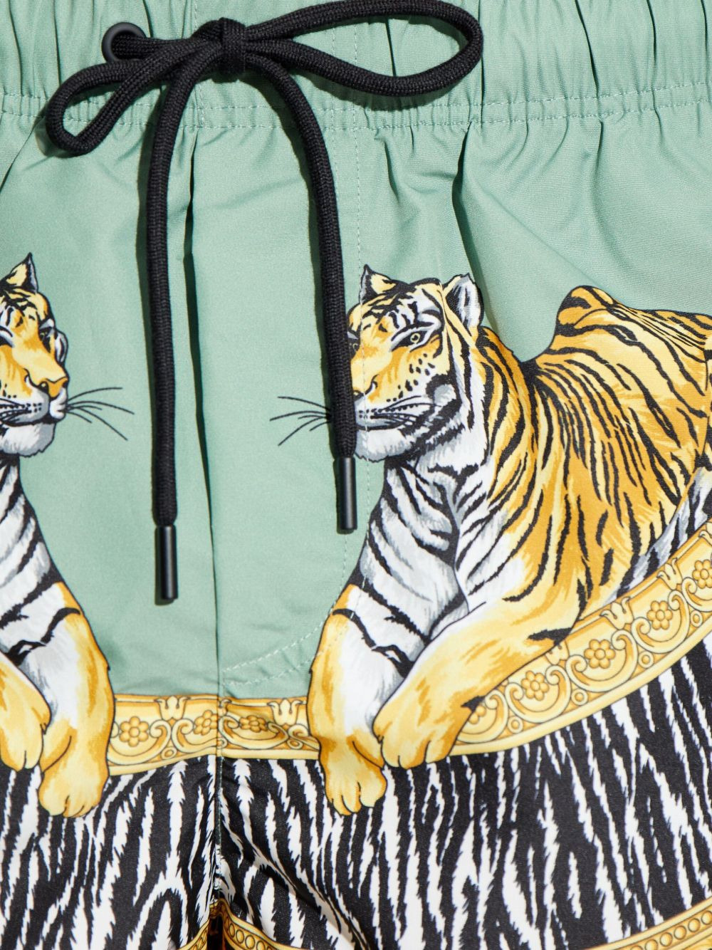 tiger-print drawstring  swim shorts - 2