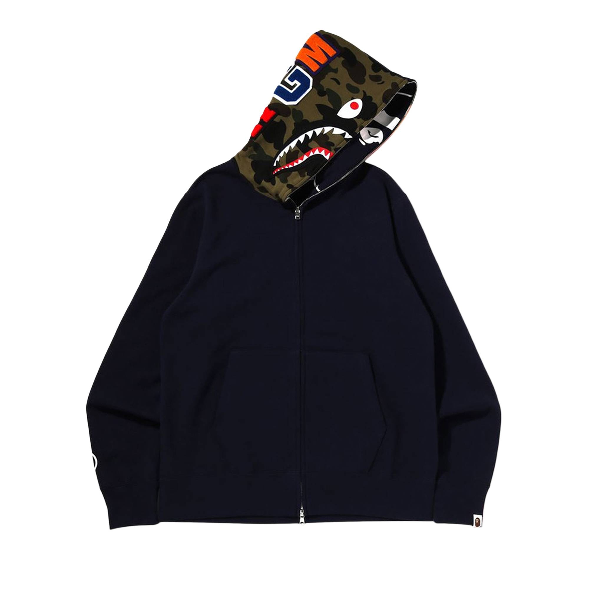 BAPE Crazy Face Full Zip Hoodie 'Navy' - 1