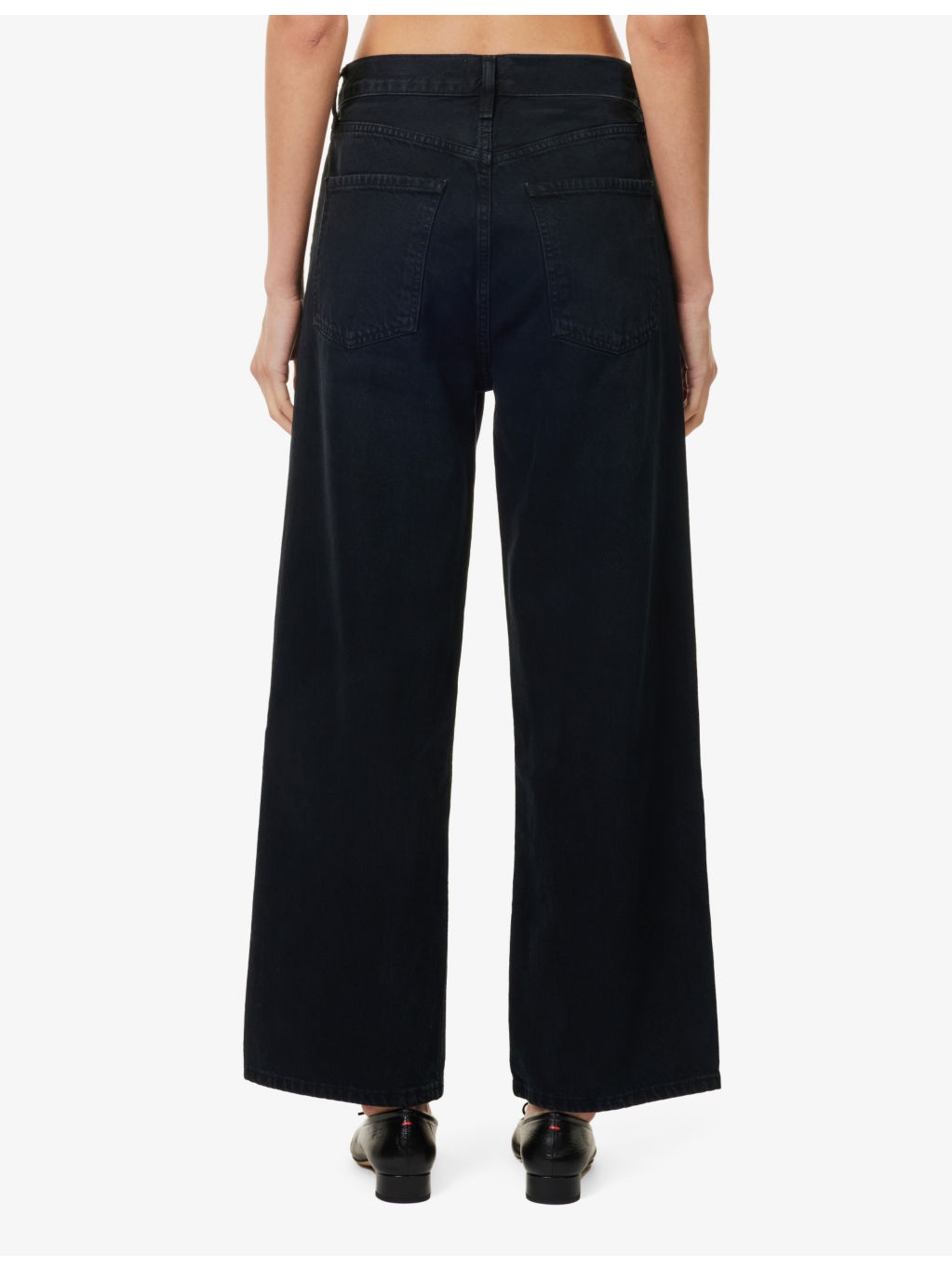 Ren wide-leg high-rise organic-cotton denim jeans - 4
