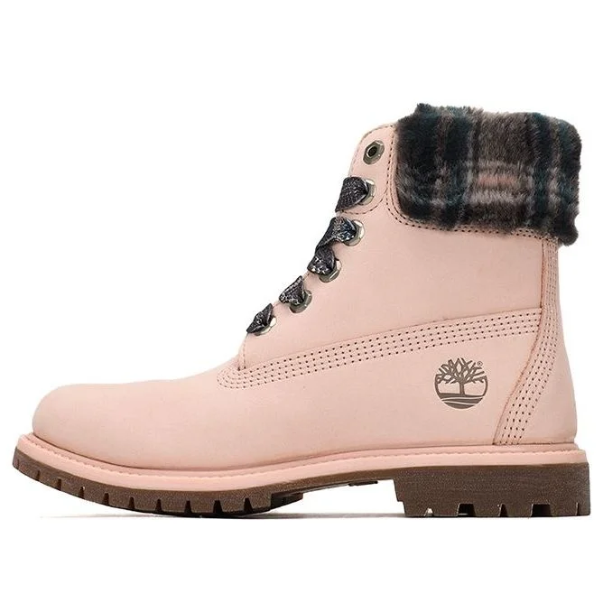 (WMNS) Timberland Lindon Woods 6 Inch Waterproof Boot 'Pink Nubuck and Black Printed Collar' A2MB366 - 1