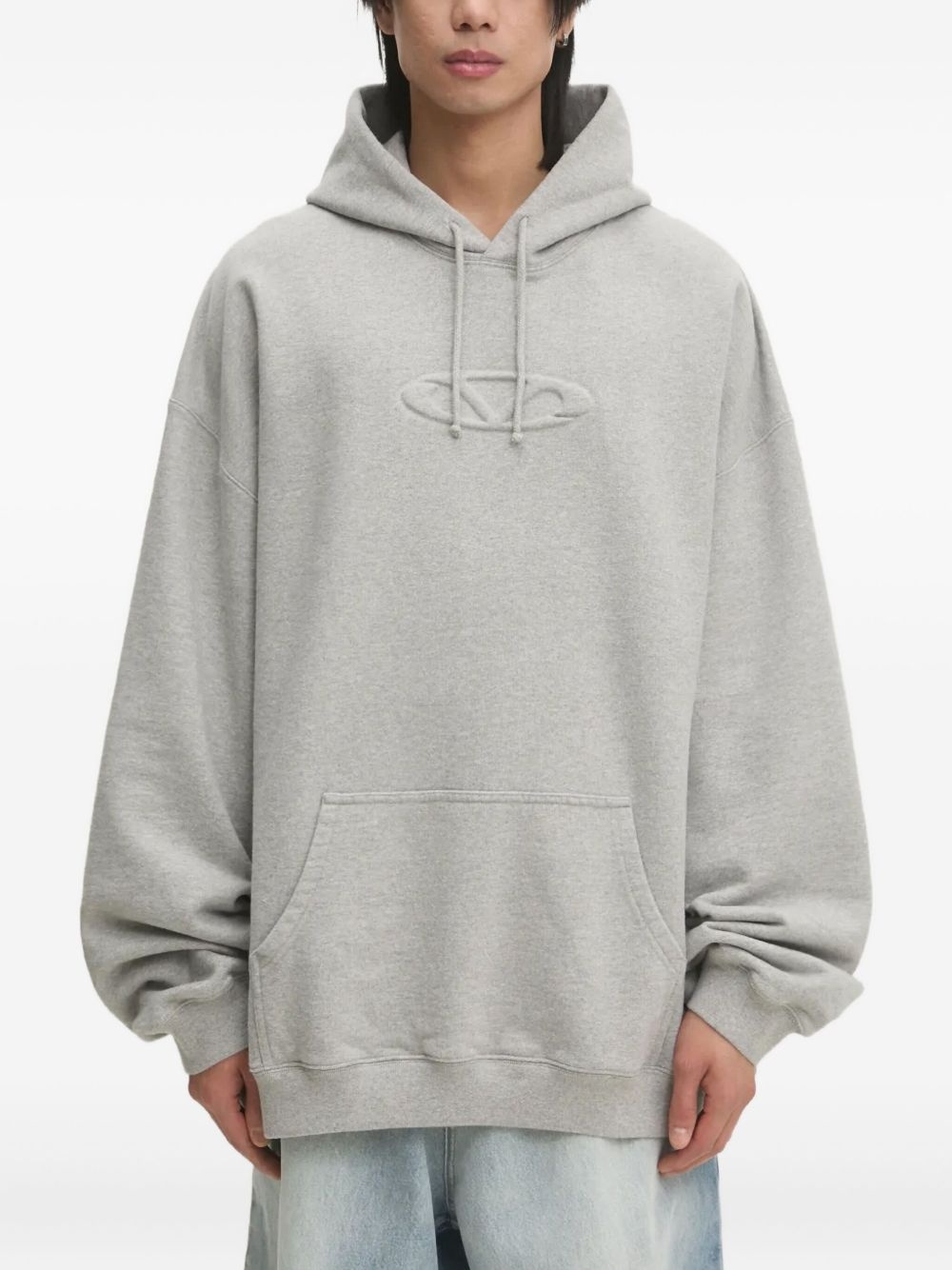 logo-embossed hoodie - 1