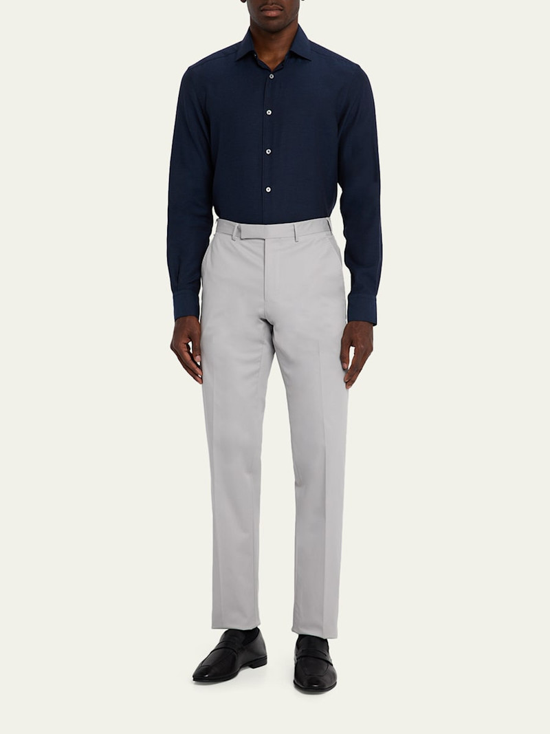 ZEGNA Men's Cotton-Stretch Modern Fit Trousers outlook