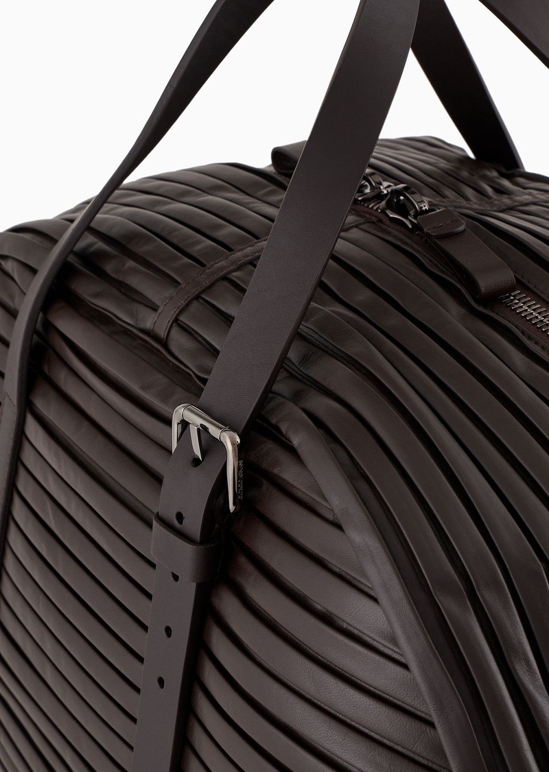 Pleated nappa-leather duffel bag 6