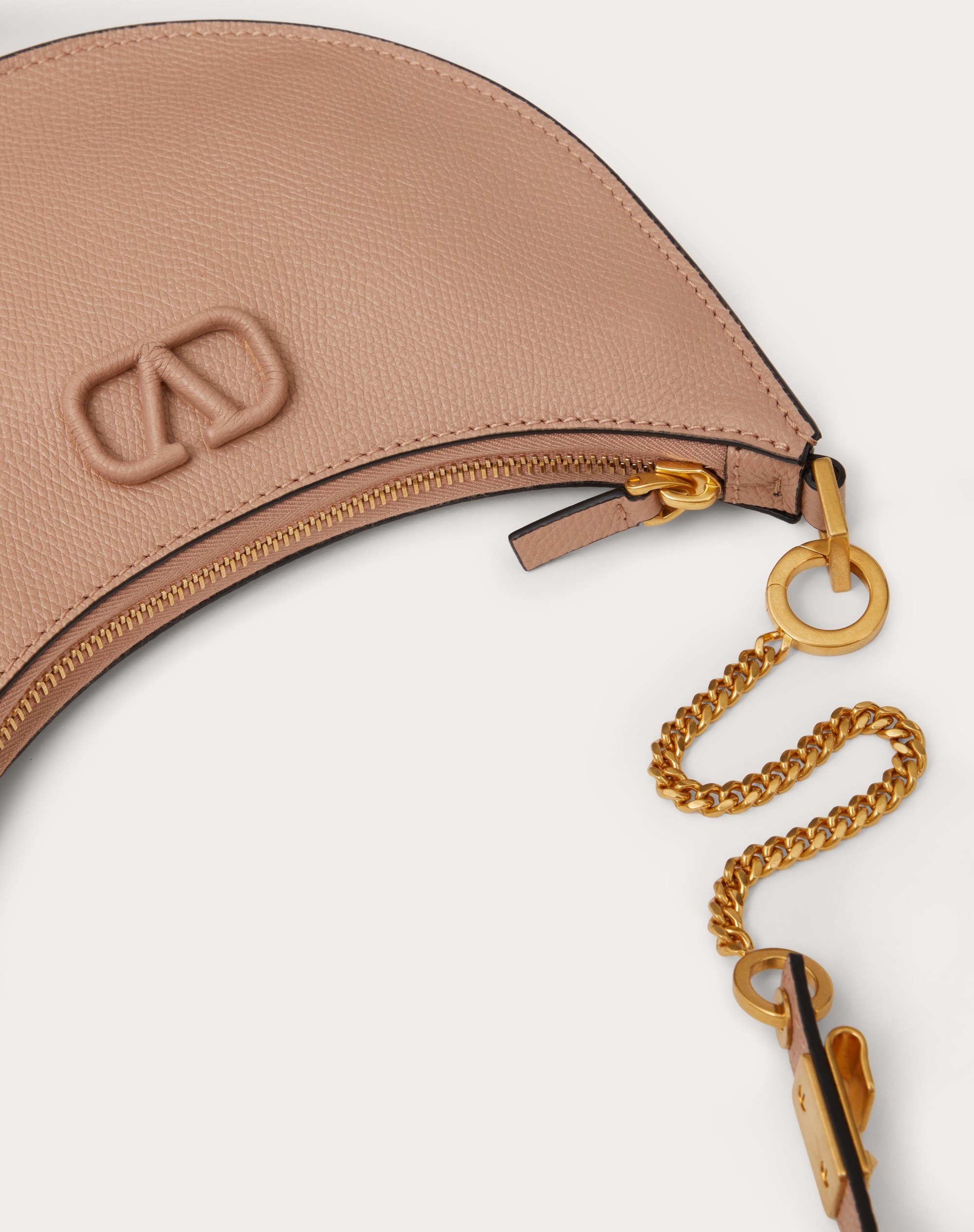MINI VLOGO SIGNATURE GRAINY CALFSKIN HOBO BAG - 8