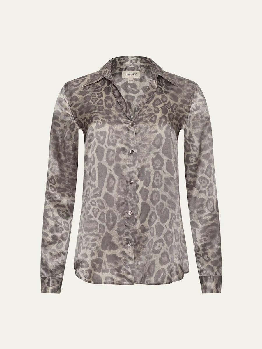Leopard Tyler Silk Blouse - 1