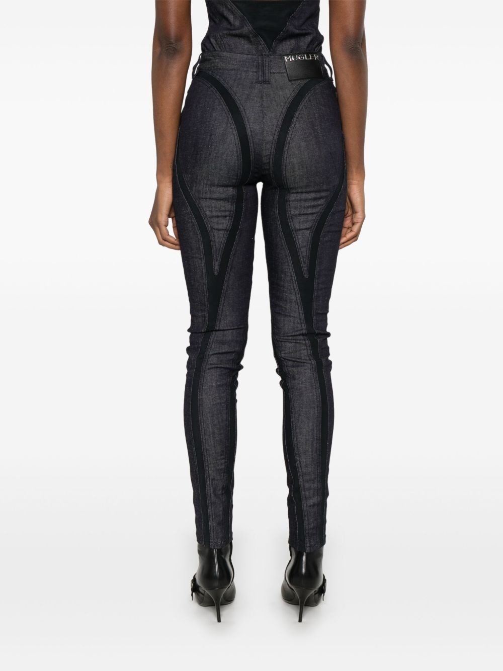 mesh-panel skinny jeans - 4