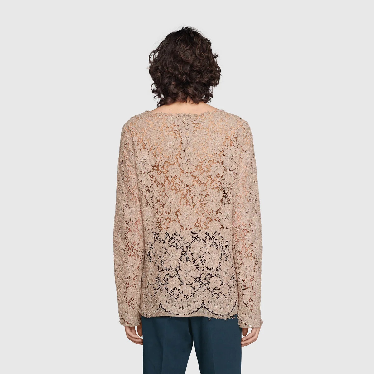 2015 Re-Edition cotton lace shirt - 4