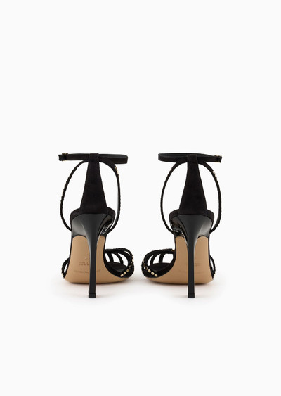 EMPORIO ARMANI Suede-heeled sandals with flat studs outlook