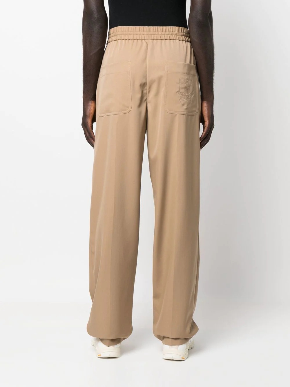 straight-leg drawstring-waistband trousers - 4