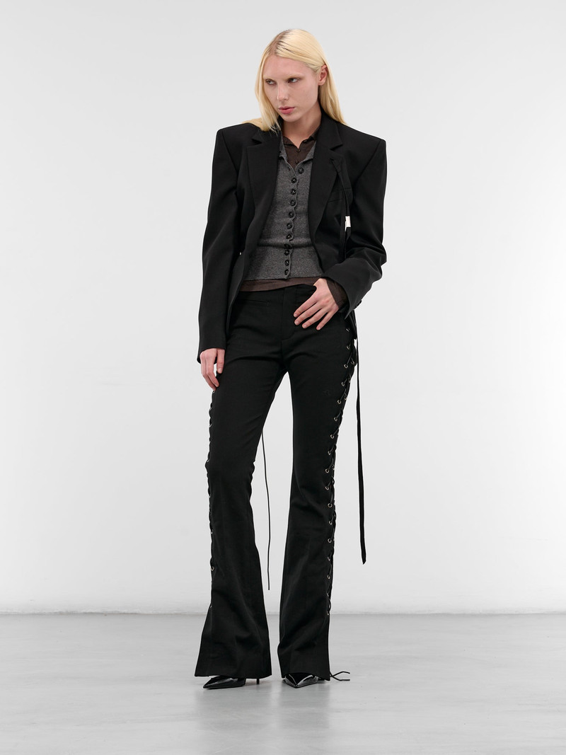 Ann Demeulemeester Jomar Black Wool Lacer-Up Blazer outlook