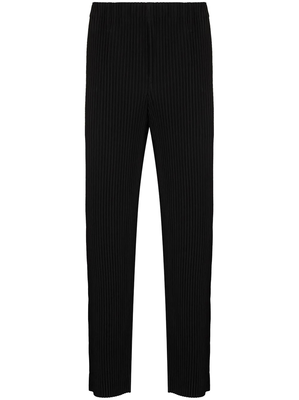 plissé straight-leg trousers - 1