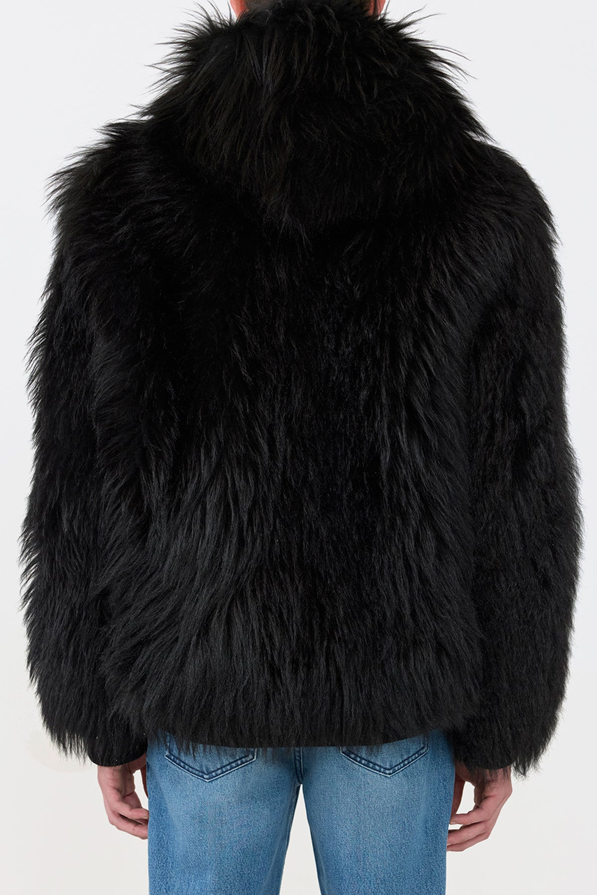 Tom Hoody Jacket in Black Cashmere Shearling - 5