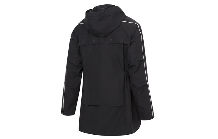 (WMNS) adidas Cny Jkt Warm Sports Lacing Woven Fleece Lined Hooded Jacket Black GP0625 - 2