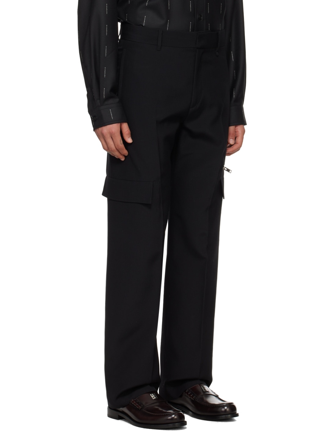 Black Zip Cargo Pants - 2