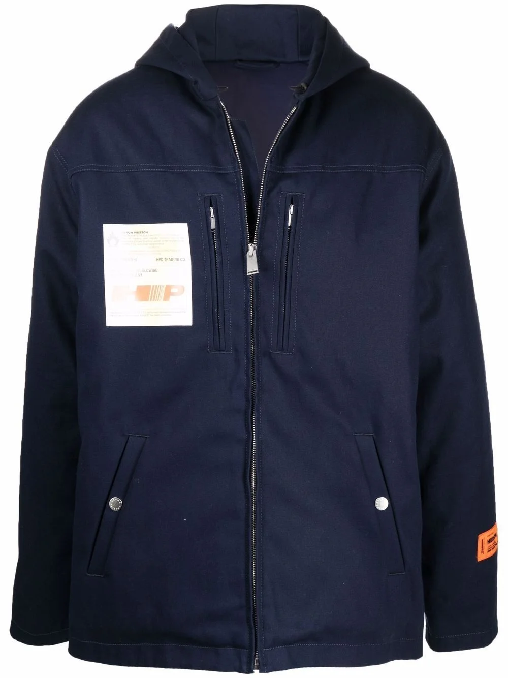 patch-detail hooded jacket - 1