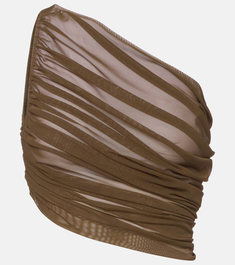 Diana ruched asymmetric crop top 1