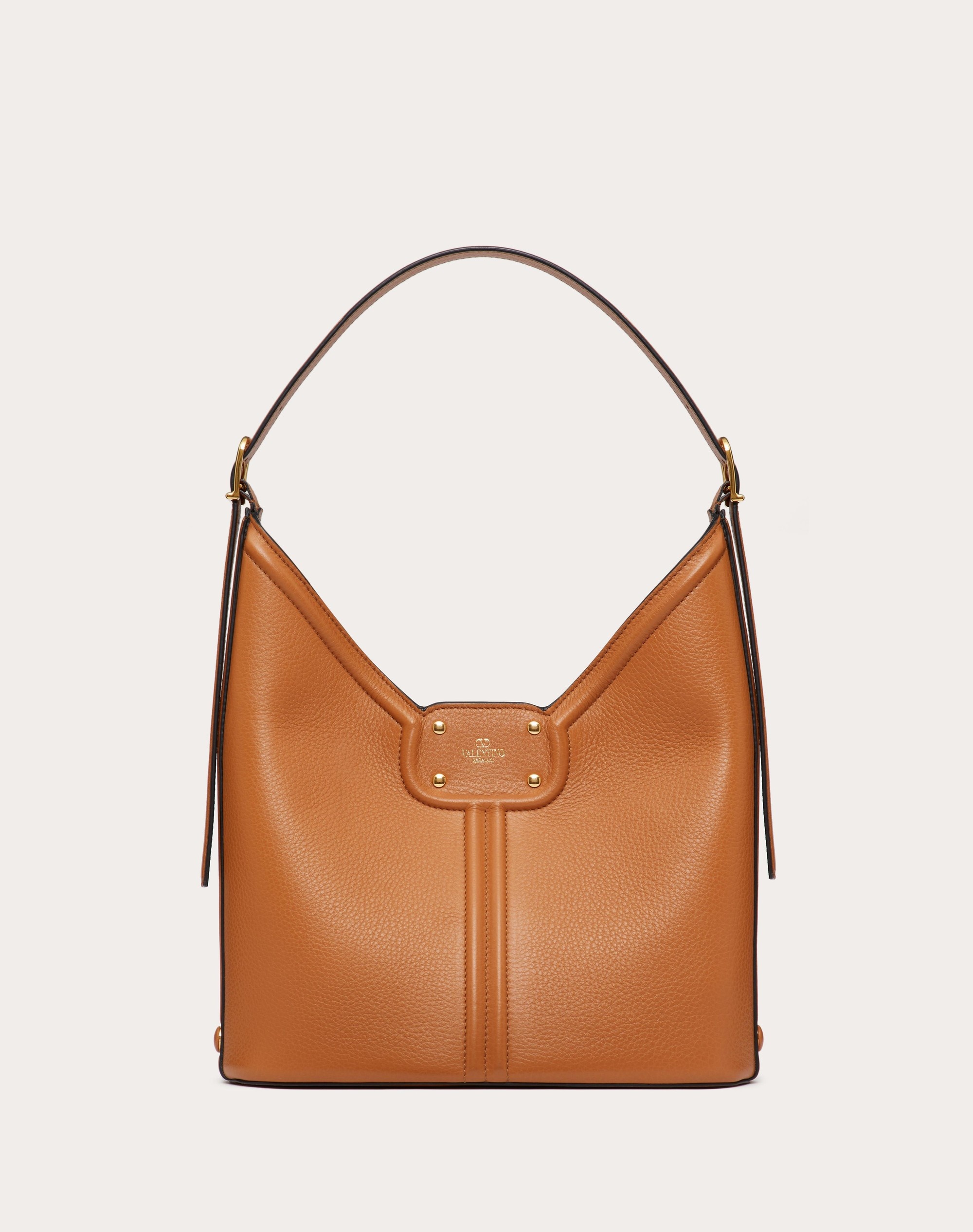 VLOGO LEATHER HOBO BAG IN GRAINY CALFSKIN - 4