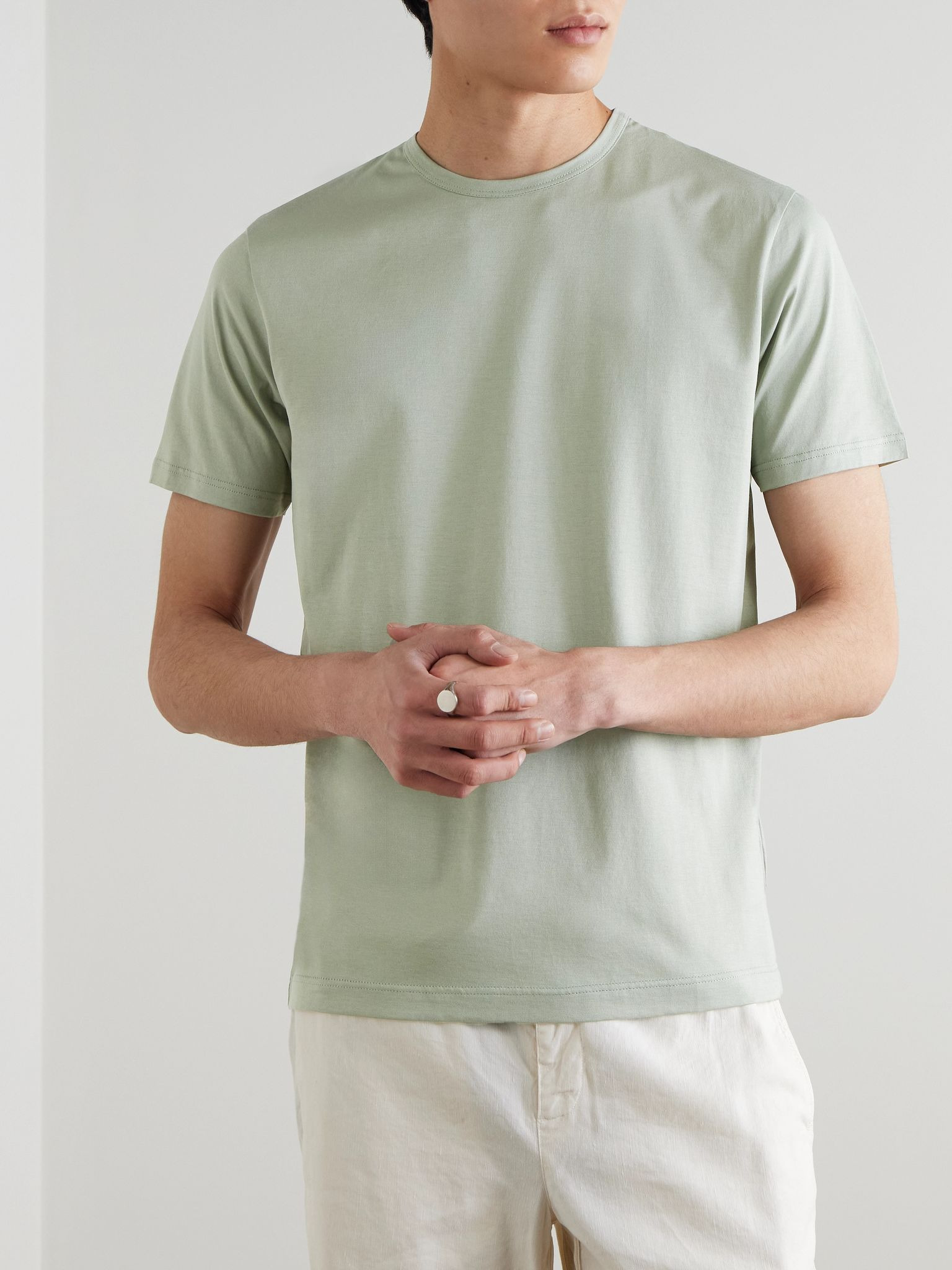 Slim-FIt Cotton-Jersey T-Shirt Green - 3