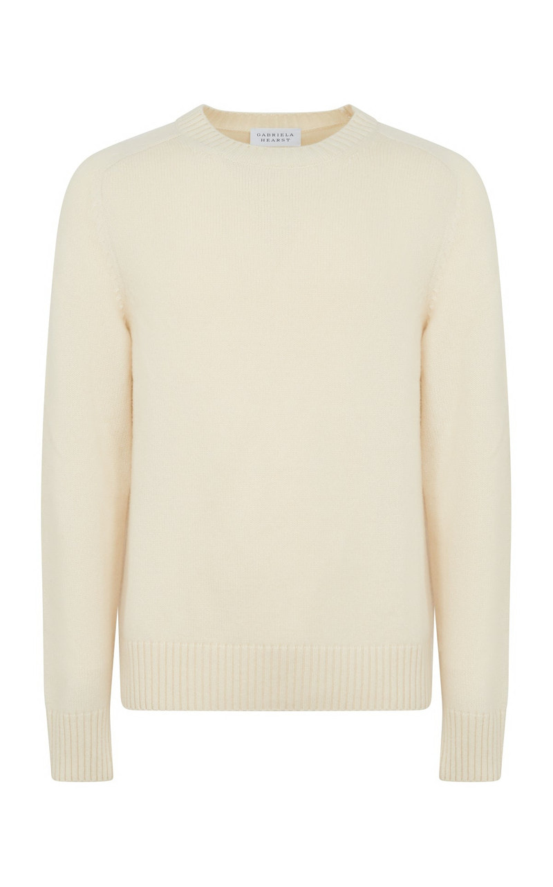 Daniel Knit Sweater in Ivory Cashmere 1
