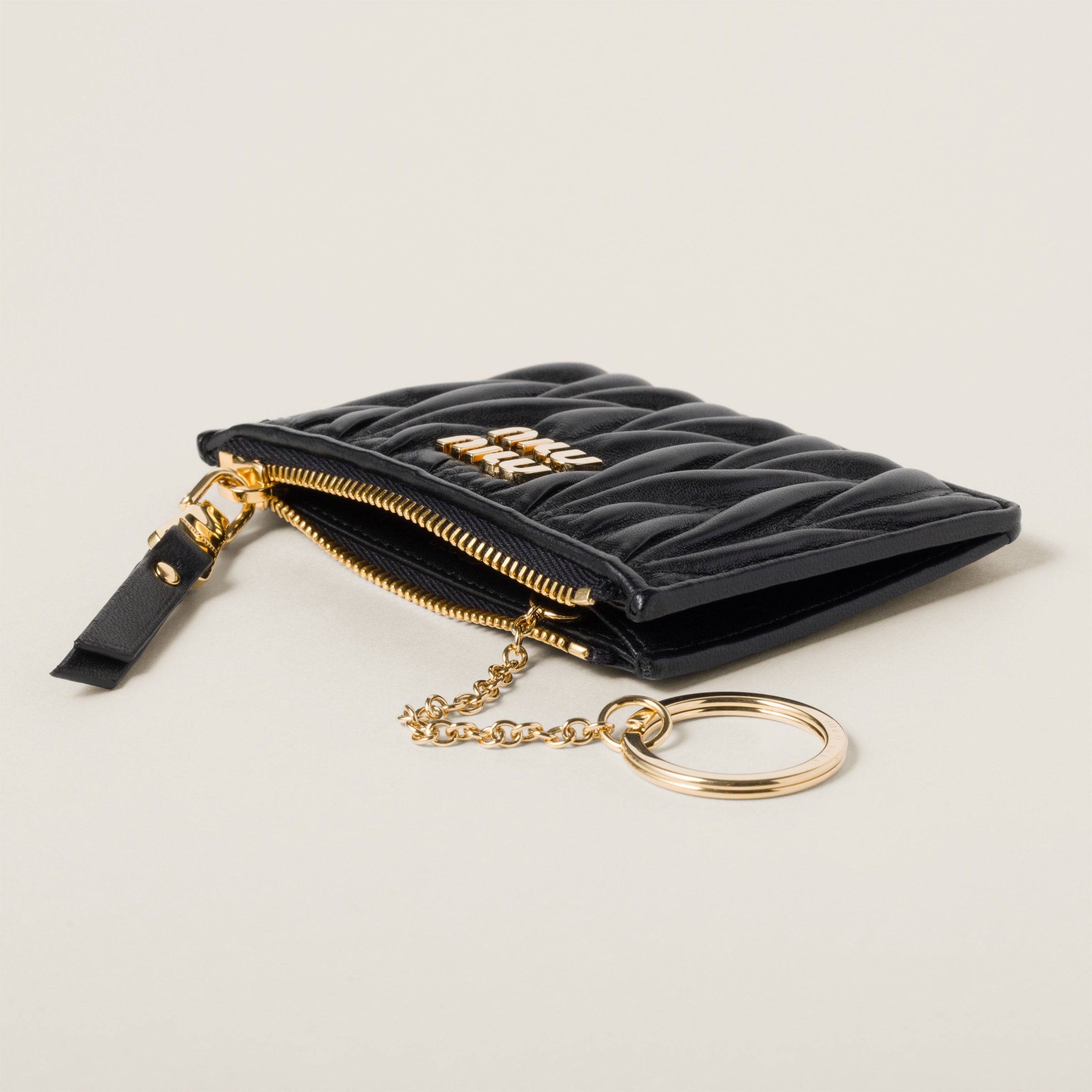Matelassé nappa leather card holder - 3